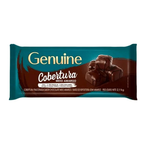 Chocolate Cobertura Barra Genuine Meio Amargo 2,1 kg - 39543