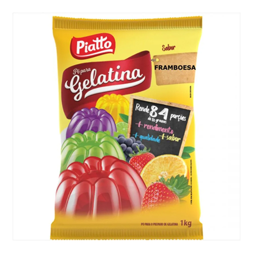 Gelatina em Pó Sachê Piatto Framboesa 1 kg - 39676