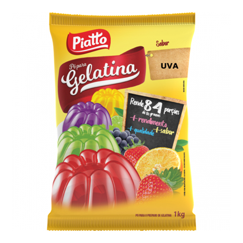 Gelatina em Pó Sachê Piatto Uva 1 kg - 39682