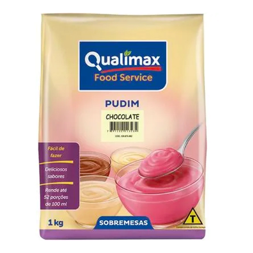 Pudim em Pó Sem Leite Sachê Qualimax Chocolate 1 kg - 39789