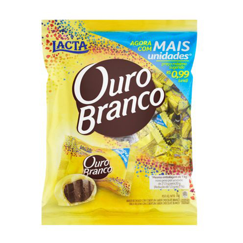 Chocolate Bombom Ouro Branco Pct 50 Un 1 kg - 38523