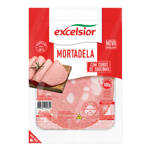 Mortadela Fatiada Excelsior com Gordura 180 g - 38641