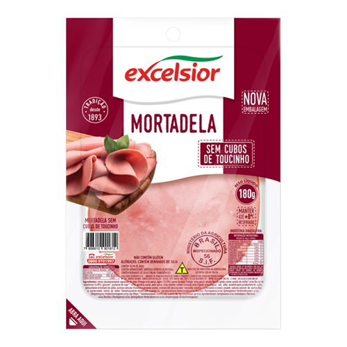 Mortadela Fatiada Excelsior sem Gordura 180 g - 38642