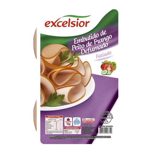 Peito de Frango Defumado Fatiado Excelsior 1 kg - 38656