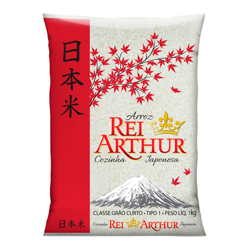 Arroz Rei Arthur Cozinha Japonesa Branco T1 Grão Curto 1 kg - 38819