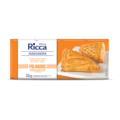 Margarina Ricca Folhado 80% Placa 2 kg - 38945