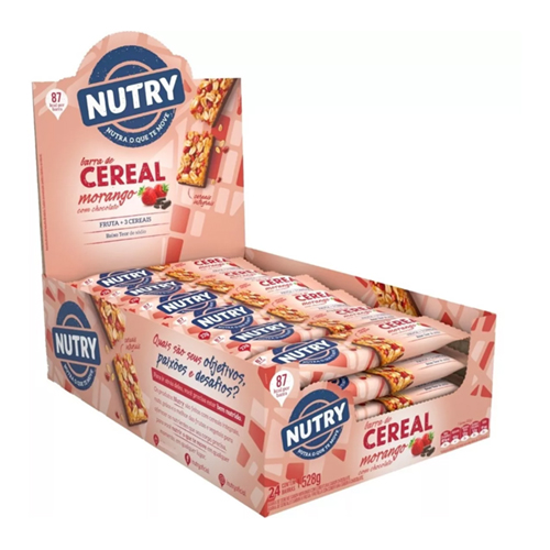 Barra de Cereal Nutry Dp24 Cx12 Morango com Chocolate - 39020