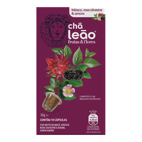 Chá Leão Cápsulas Dp10 Cx10 Hibisco com Amora e Romã 30 g - 39075