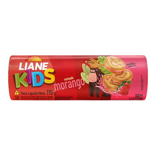 Biscoito Recheado Kids Liane Morango 115 g - 39212