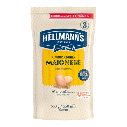 Maionese Hellmann's Doypack 550 g - 39220