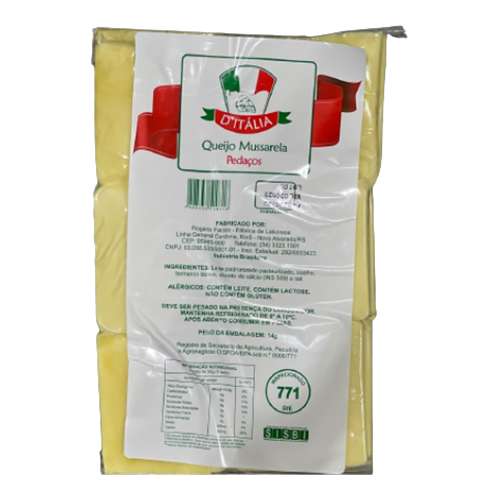 Queijo Aparas Mussarela D'Itália +/- Mussarela 3 kg - 39221