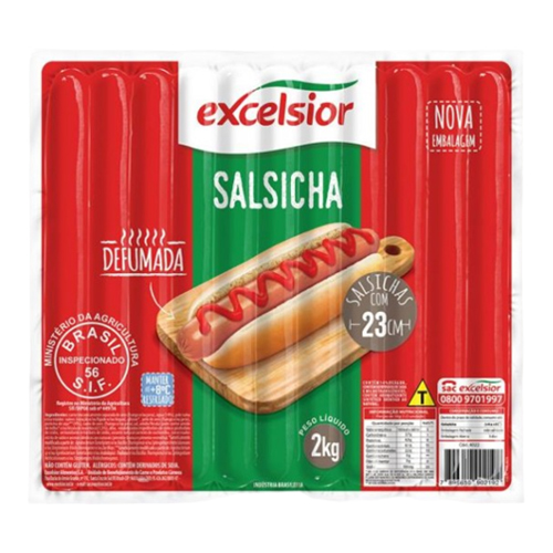 Salsicha Defumada 23 Cm Excelsior Dogão Pct 2 kg - 39222