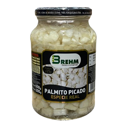 Palmito Real Brehm Vidro Pl 550 g - Pd 300 g Picado - 39370