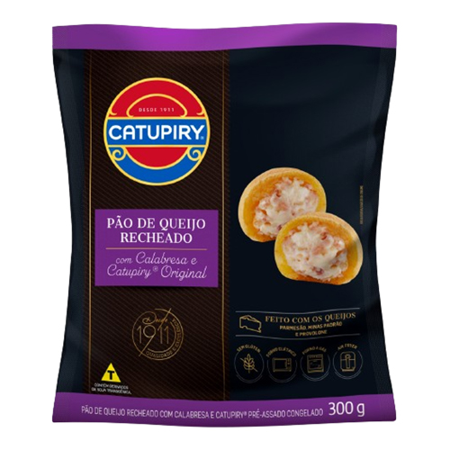 Pão de Queijo Recheado Catupiry Saco Calabresa 300 g - 39519