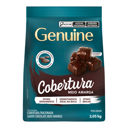 Chocolate Cobertura Moedas Genuine Meio Amargo 2,05 kg - 39552