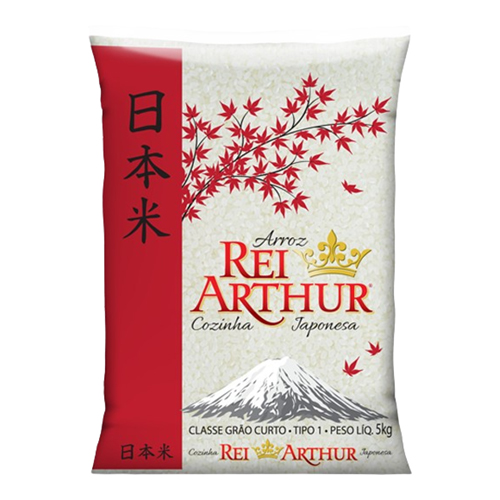 Arroz Rei Arthur Cozido Japonesa Branco T1 Grão Curto 5 kg - 39596