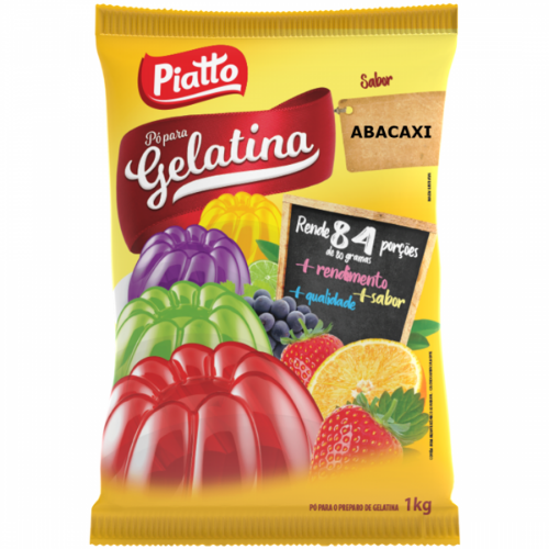 Gelatina em Pó Sachê Piatto Abacaxi 1 kg - 39674