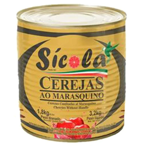 Cereja Marasquino Sicola Lata Pl3, Sem Talo 2 kg - 39741